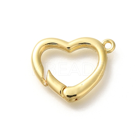 Rack Plating Heart Brass Spring Gate Rings KK-Z086-53G-03-1