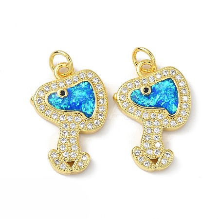 Brass Micro Pave Cubic Zirconia Pendants KK-A197-08G-1