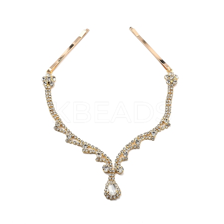 Alloy Rhinestone Hair Chain LS-OHAR-M044-01G-1