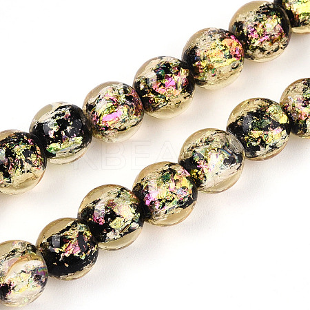 Handmade Foil Glass Beads Strands FOIL-N029-05E-1