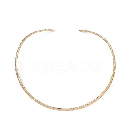 PVD Vacuum Plating 304 Stainless Steel Textured Wire Necklace Making STAS-B036-04G-1