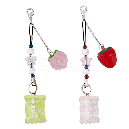 Candy Resin Pendant Decoration HJEW-AB00011-1