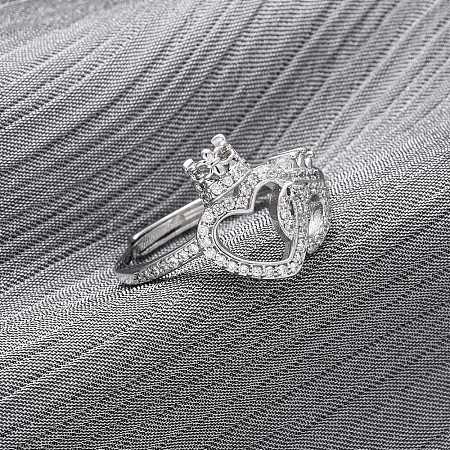 Brass Micro Pave Cubic Zirconia Adjustable Finger Rings for Women RJEW-M099-02P-1