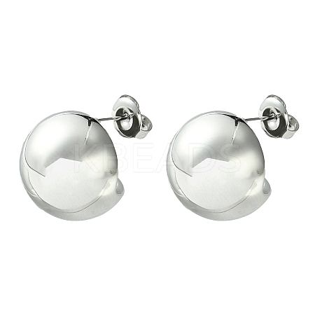 Non-Tarnish 304 Stainless Steel Round Stud Earrings EJEW-Z038-10P-1