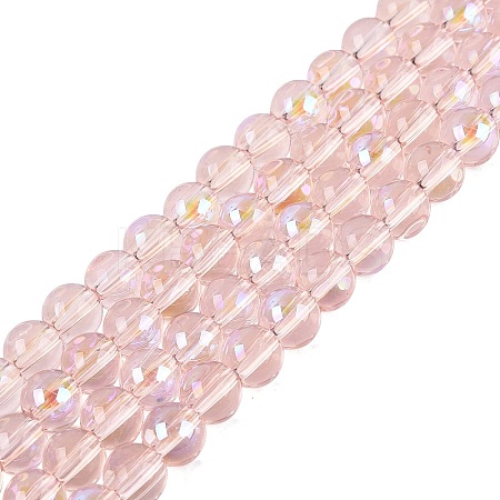 Transparent Electroplate Glass Beads Strands EGLA-Q132-6MM-01A-13-1