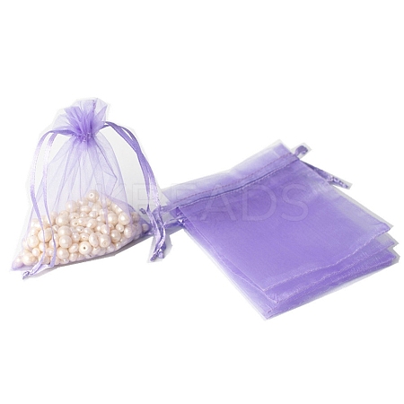 100Pcs Rectangle Organza DIY Craft Drawstring Bags PW-WG69155-26-1