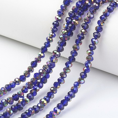 Electroplate Transparent Glass Beads Strands EGLA-A034-T6mm-R12-1