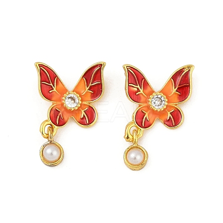 Brass with Cubic Zirconia and ABS Imitation Pearl Pendants KK-Q081-02A-MG-1
