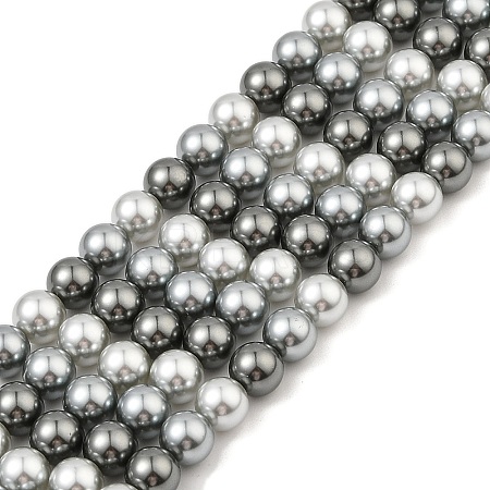 Baking Paint Pearlized Glass Pearl Round Bead Strands PEAR-H019-02C-05-1