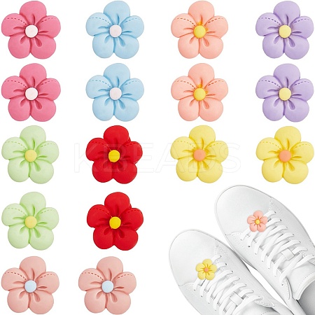 24Pcs 8 Colors Resin Shoe Decorations DIY-CP0010-15-1