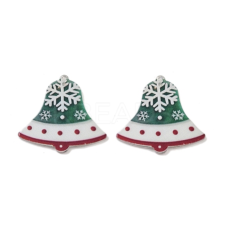 Christmas Themes Opaque Printed Acrylic Pendants OACR-B037-01-1