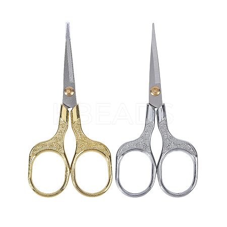 2Pcs 2 Colors 201 Stainless Steel Sewing Embroidery Scissors AJEW-DJ0004-08A-1