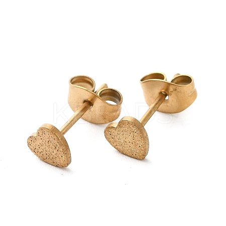 Ion Plating(IP) 304 Stainless Steel Haart Stud Earrings for Women EJEW-K243-02G-1