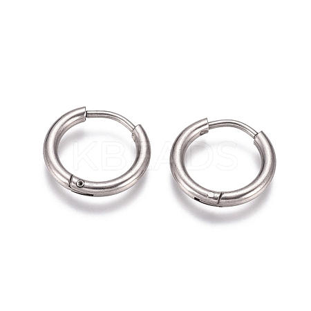 Tarnish Resistant 304 Stainless Steel Huggie Hoop Earrings EJEW-G272-02-10mm-P-1