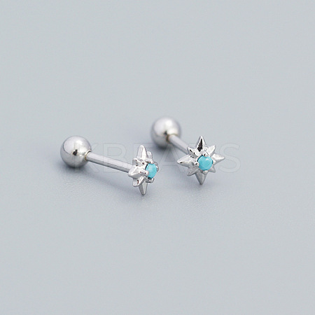Star 925 Sterling Silver Pave Cubic Zirconia Cartilage Earrings FS-WG250FB-09-1