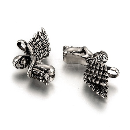 304 Stainless Steel Angel Pendants LS-STAS-M202-02AS-1