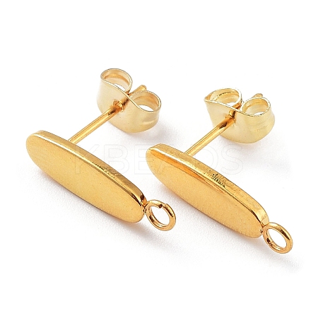 201 Stainless Steel Oval Stud Earring Findings STAS-K259-20G-1