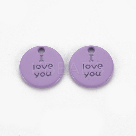 Spray Painted Alloy Charms for Valentine's Day PALLOY-Q433-027E-RS-1