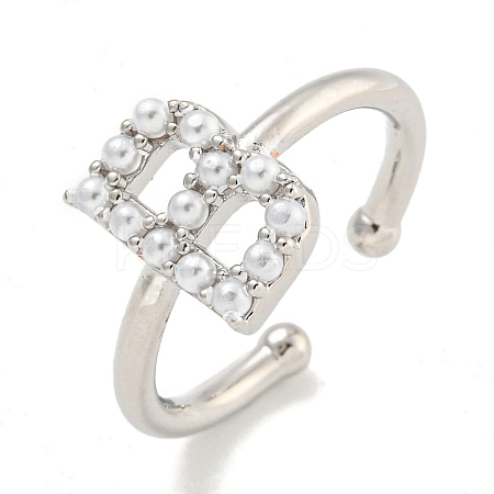 Rack Plating Brass Open Cuff Rings for Women RJEW-F162-01P-B-1