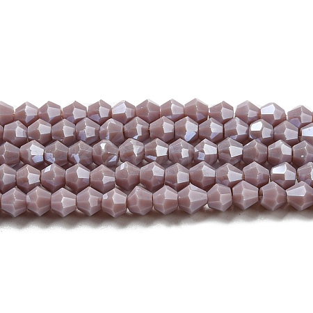 Opaque Solid Color Electroplate Glass Beads Strands GLAA-F029-P4mm-C13-1