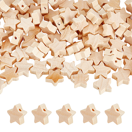 3 Bags Natural Wood Beads WOOD-OC0002-21-1