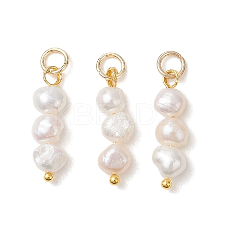 Natural Baroque Keshi Pearl Two Sides Polished Pendants PALLOY-JF04814-02-1