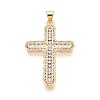 Brass Micro Pave Clear Cubic Zirconia Pendants KK-N268-92G-1