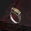 Buddhist Six-word Mantra Brass Finger Rings FS-WGF33C4-01-1
