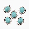 Synthetic Turquoise Pendants PALLOY-K215-09A-AS-2