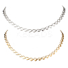 2Pcs 2 Colors 304 Stainless Steel Heart Link Chain Necklaces for Women NJEW-JN05898-2