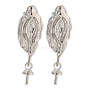 Rack Plating Brass Studs Earrings Finding KK-T072-09P-1