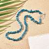 Natural Supper 7 Rutilated Quartz Chip Beaded Necklaces for Men Women NJEW-G159-01I-3