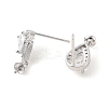 Rack Plating Brass Micro Pave Cubic Zirconia Stud Earring Finding KK-C021-13P-2
