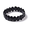 Synthetic Blue Goldstone Oval Beaded Stretch Bracelet G-E010-01T-1