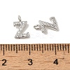 Initial Letter Brass Micro Pave Cubic Zirconia Pendants ZIRC-F008-Z-3