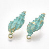 Spray Painted Alloy Stud Earring Findings PALLOY-T065-23B-1