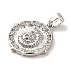 Rack Plating Brass Micro Pave Cubic Zirconia Pendant KK-U027-15P-2
