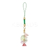 Flower/Leaf Glass Beads Mobile Straps HJEW-JM01016-2