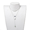 Heart Lariat Necklaces & Pendant Necklaces Sets NJEW-JN02803-03-5