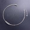 SHEGRACE Rhodium Plated 925 Sterling Silver Double Layered Anklet JA55A-3