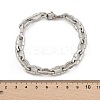 304 Stainless Steel Dapped Chain Bracelets for Women BJEW-F488-61P-5