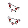 316L Surgical Stainless Steel Pave Dark Red Cubic Zirconia Nipple Stirrup FS-WGDE58A-05-2
