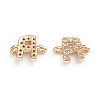 Brass Micro Pave Cubic Zirconia Links Connectors ZIRC-I042-16G-R-2