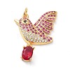 Real 18K Gold Plated Brass Micro Pave Cubic Zirconia Pendants KK-D004-27G-2