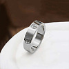Cross Pattern 201 Stainless Steel Finger Rings FS-WG329CB-05-1