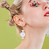 2 Pairs 2 Colors Lace Inside Glass Candy Ball Dangle Earrings EJEW-FI0001-15-5