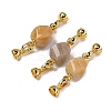 Rack Plating Brass and Topaz Jade Flod Over Clasps KK-B103-10G-1
