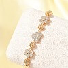 Brass Micro Pave Cubic Zirconia Link Chain Bracelets KK-R217-40G-2