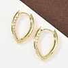 Brass Micro Pave Clear Cubic Zirconia Horse Eye Hoop Earrings EJEW-G446-04B-G-2