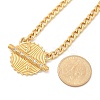 304 Stainless Steel Crystal Rhinestone Flat Round Pendant Twisted Chain Necklaces for Women LS-STAS-Z117-11G-5